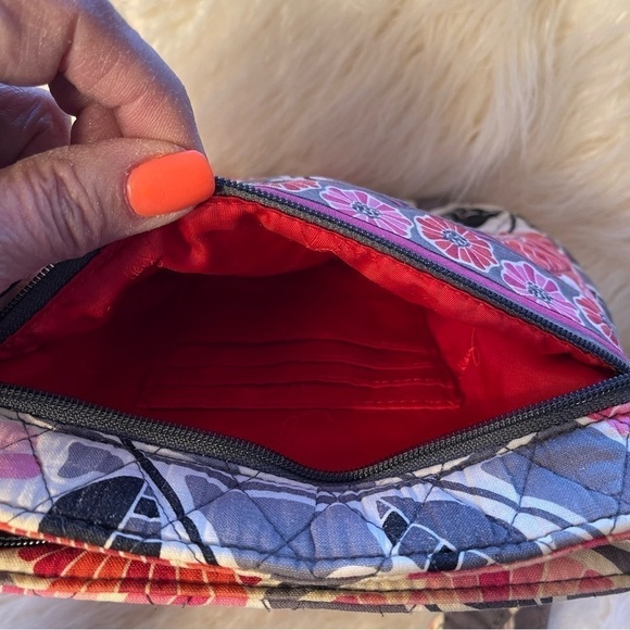 Vera Bradley Small Crossbody Shoulder Bag Cherry Blossom Fabric Pink Red White - Picture 3 of 7